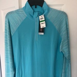 Ideology large aqua work out top with thumb holes